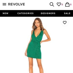 Lovers + Friends Green Wrap Up Sweater Dress